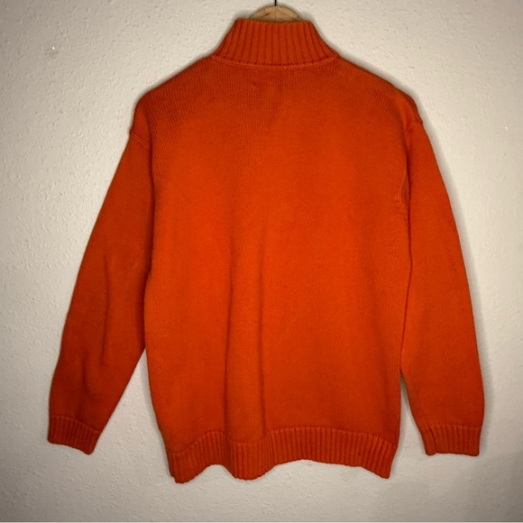 Lauren Ralph Lauren 1/4-zip Sweater Orange Cotton Ribbed 90’s Women’s Size Large - Picture 4 of 13